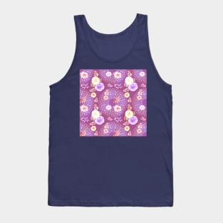 Spring Mandalas and Roses Lavender Tank Top